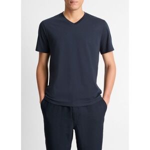 Vince Men's V-Neck T-Shirt Short Sleeve Basic Tee Casual‎ Top Black Size M